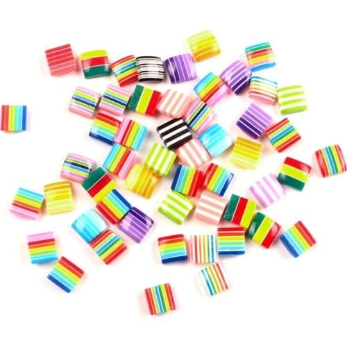 LF 200Pcs Mixed Resin Square Decoration Crafts Flatback Cabochon Embellishments For Scrapbooking Kawaii Cute Diy Accessories