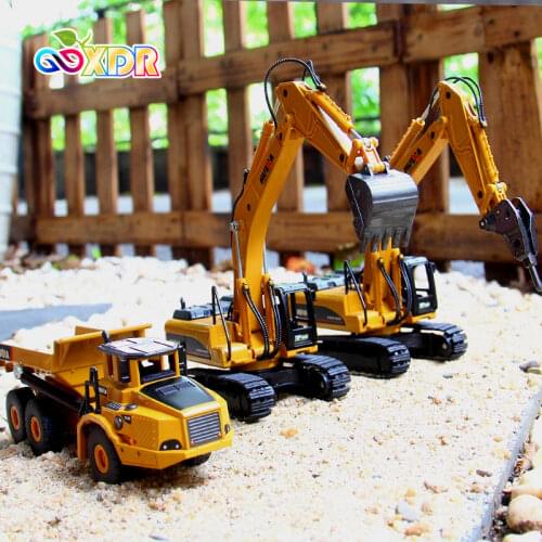 1:50 Metal Alloy Diecast Toy Excavator Truck Model Autotruck Car Model Toys For Boys Navvy Engineering Truck Collection Toys
