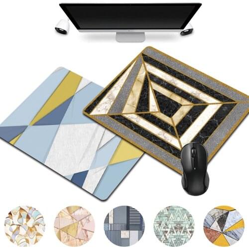 Best Gaming Mouse Mat Non-slip PU Leather Office Computer Mousepad Waterproof Anti-slip Geometry Pattern Series Table Modern Mat