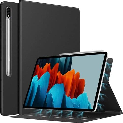 Magnetic Case with S Pencil Holder Cover For Samsung Galaxy Tab S7 11 2020 SM-T870 Plus 12.4 FE 2021 Fold Folio Case Stand Cover