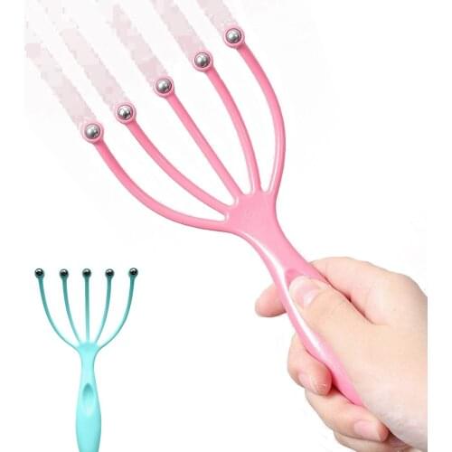 Scalp Massager Grabki Do Skory Glowy Rake For Head Massage Masazer Scalp Massager Steel Ball Relaxation Five Finger Massager