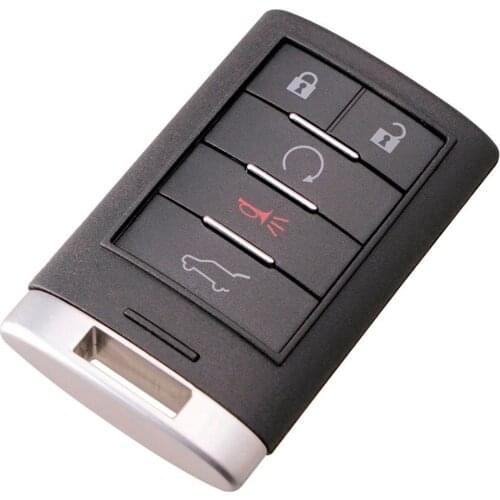 Mayitr 1pc 5 Buttons Keyless Entry Key Cover Replacement Remote Key Fob for Cadillac 10-15 SRX 13-14 ATS XTS