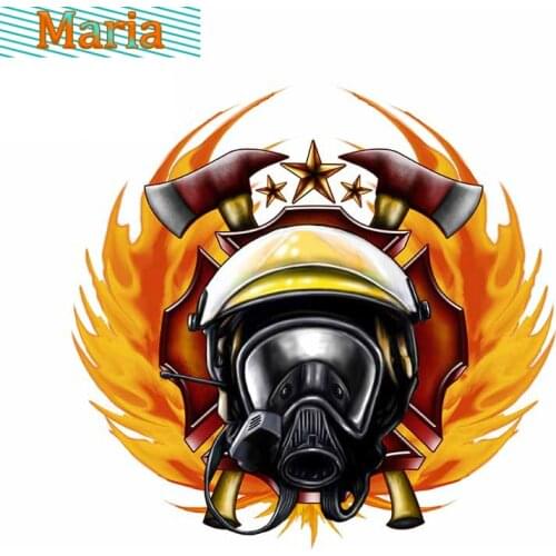 Firefighter Car Sticker Windshield Bumper Motorcycle Helmet Decal JDM for JEEP Van Bike Offroad RV A4 Q3 Polo Deco Meterial