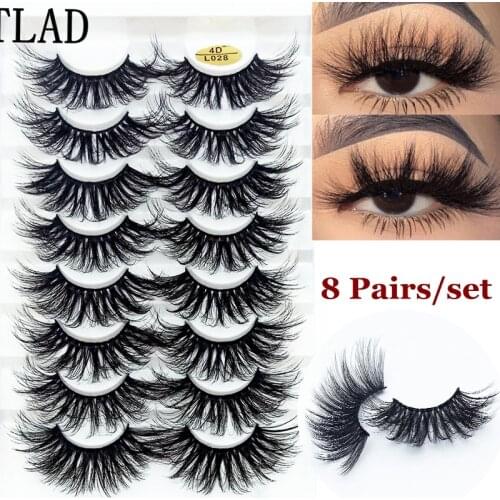 NEW 7/8 Pairs 3D Mink Hair False Eyelashes 25mm Lashes Thick Long Wispy Fluffy Handmade Cruelty-free Mink Eyelash Makeup Tools