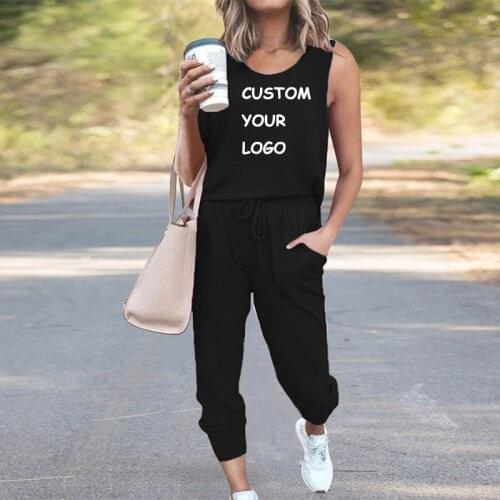 2021 Summer New Womens Short-Sleeve Suit Loose Solid Color Sleeveless Casual Suit Home Sports and Leisure 2 Pcs custom logo