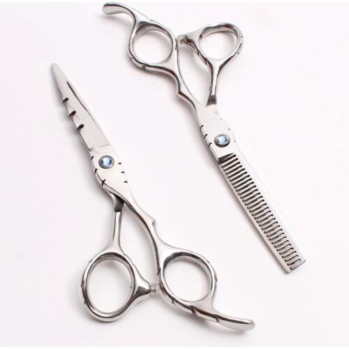 5.5'' 16cm Customized Logo JP 440C Shiny Hairdressing Scissors Cutting Shears Thinning Scissors Professional Hair Scissors C1010