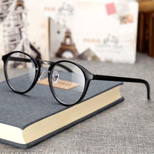 SO&EI Retro Round Women Glasses Frame Anti-Blu-ray Clear Lens Eyewear Eye Protection Men Optical Eyeglasses Frame