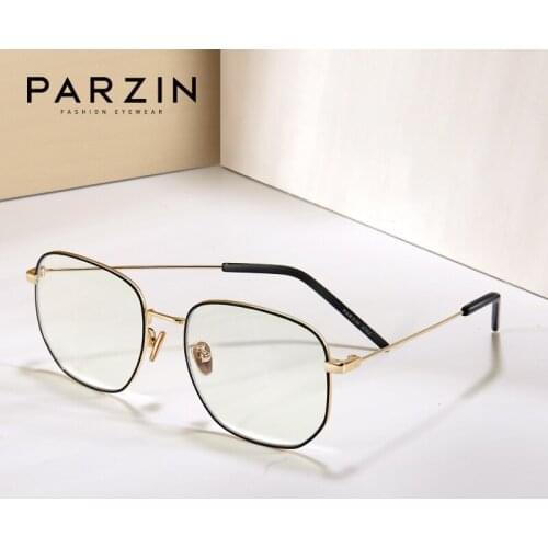 PARZIN Anti Blue Light Glasses Women Luxury Designer Gaming Blue Light Blocking Glasses Square Alloy Computer Okulary