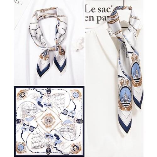 65x65cm 100% Pure Silk Square Scarf Women Print Foulard Femme Real Silk Scarf Bandana Natural Silk Headscarf Small Headband