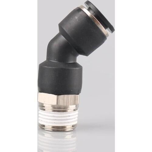 PLH OD 4 6 8 10 12mm Internal Thread 1/8" 1/4" 3/8" 1/2" 3/8'' 1/2'' 45 degree plastic brass male elbow push in fitting