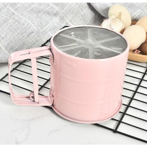 Stainless Steel Semi-automatic Flour Sieve, Hand-held Flour Sieve, Cup Type Flour Strainer, Sieve, Baking Tools