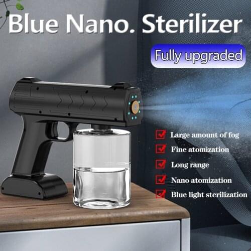 New Portable Blu-ray Mist Sprayer USB Rechargeable Steamer Alcohol Disinfectants Sprayer Pest Control Creative Water Sprayer Gun