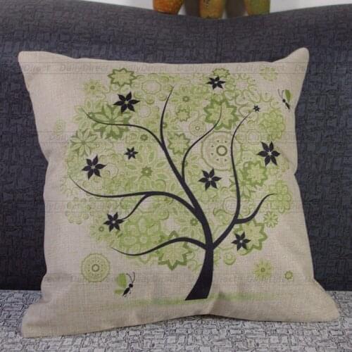 Various Cushion Case Composite Linen Pillow Cover Colorful Trees 42x42cm Home Decor Sofa Car Seat Throw Pillow Case