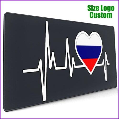 Russia Heartbeat Flag Mouse Pad For Laptop Alfombrilla Escritorio Ergonomic Gaming Personalized Steelseries With Wrist Support