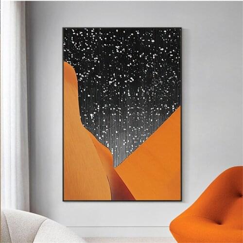 Hand Painted Oil Painting shining Starry sky view Modern Wall Art Abstract New hanging painting for the living room on canvas