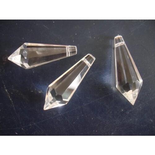 150pcs/Lot 38mm Glass Icicle Prism Clear Color Crystal U Drop Chandelier Parts Pendant For Wedding Home Decoration