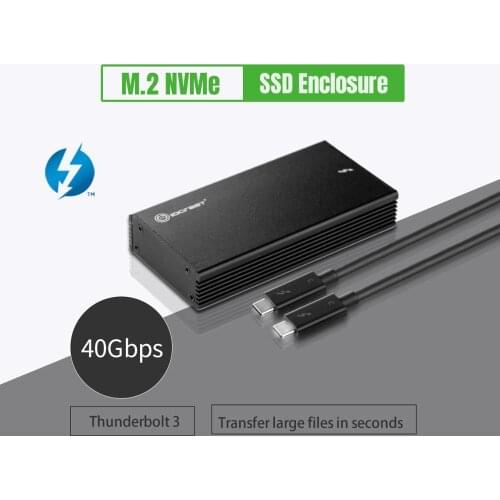 Thunderbolt 3 NVME SSD Enclosure SSD Case Thunderbolt 3 40Gb to NVMe M.2 SSD Enclosure Hard Disk Case Box for Laptop Desktop PC