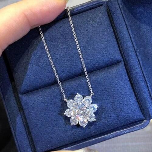 Designer Fashion 925 Sterling Silver Jewelry 3A Cubic Zirconia Party Necklace