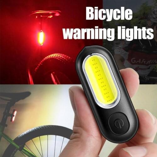 Bicycle Tail Light Cob Lamp Beads Clearer Riding on Rainy Days Night Riding Warning Protection Tool New Usb Charging