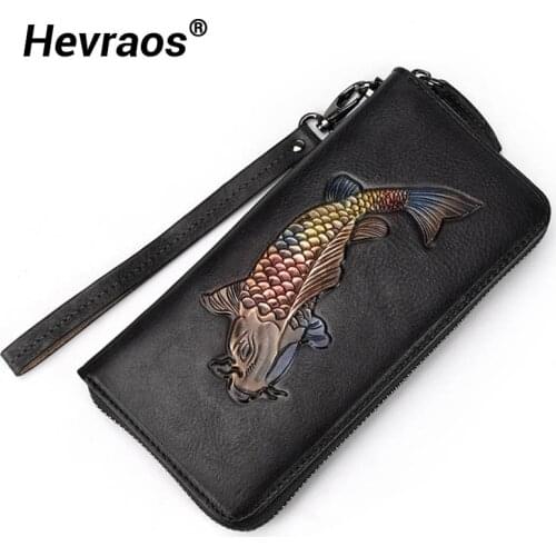 Wallets For Women Luxury Designer Genuine Leather Long Zipper Coin Purses Fish Wallet Clutch Female Money Credit Card Holder