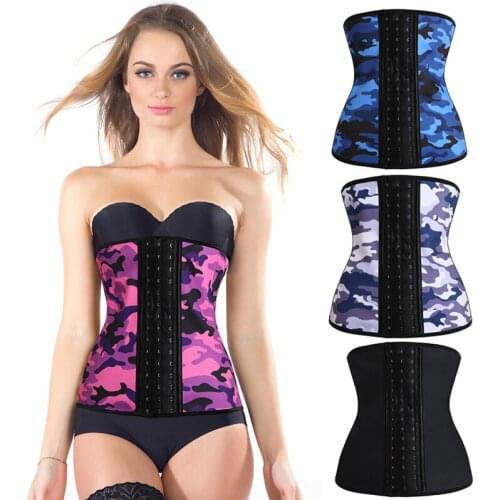 Camouflage Corset Latex waist trainer Slimming latex Belt cincher corset modeling hot shapers body shaper slimming latex corset
