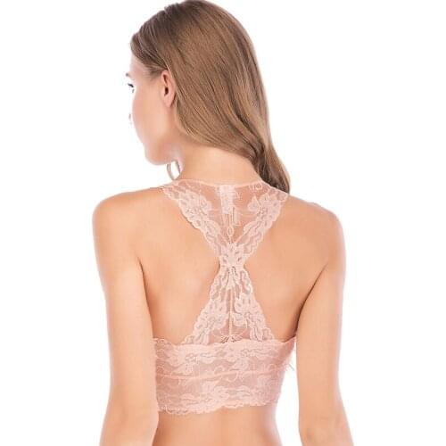 FLORATA Ultra-thin Lace Sexy Thin Cotton Cup Plump Big Push Up Bra Bralette Women Lace Cotton Tank Tops Sexy Lingerie Intimates