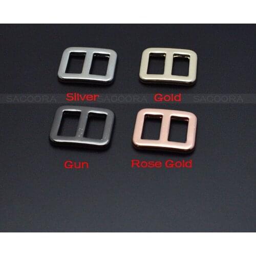 1pcs 3/8" Metal Mix Colors Curve Tri-Glide Slider Adjustable Buckle for Bags Webbing 10mm