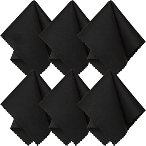 Drop shipping New 10pcs Microfiber Cloth Glasses Cleaning Cloths Accessories Clothes Glasses Lens Black Cloth Glasses U9S3