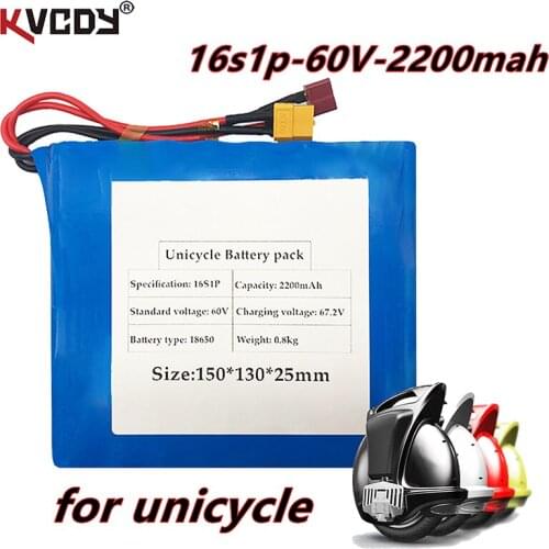 100% Original 16s1p 60V 132wh lithium ion rechargeable battery 2200mAh for electric unicycle electric scooter and electric Banks