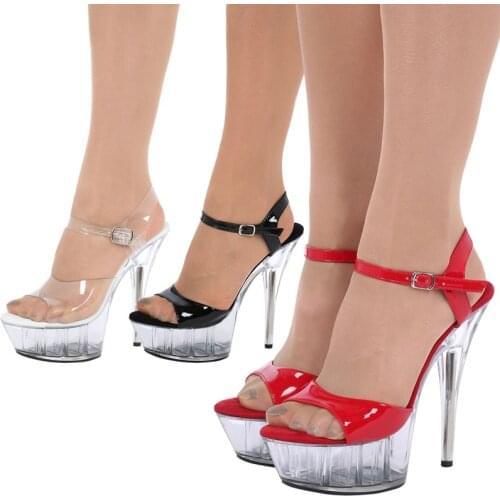 2019 Platform Sandals Women Shoes Sexy PU Platform Crystal High Heels 15CM Shoes Women Sandale Female Pole Dancing Bridal Shoes