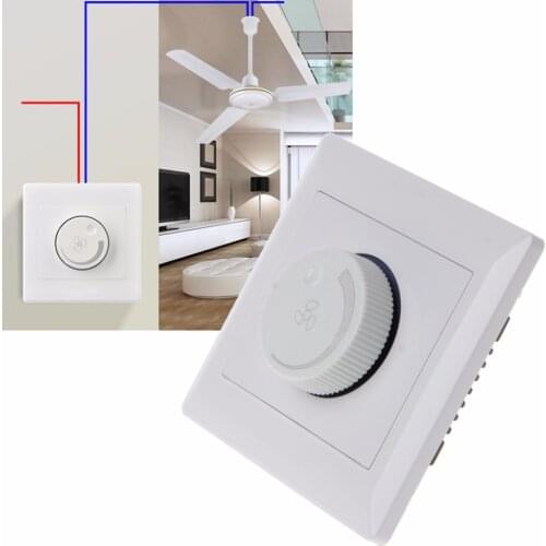 220V Adjustment Ceiling Fan Speed Control Switch Wall Button Dimmer Switch