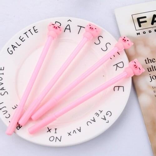 36PCS Cute Creative Cartoon Pink Pig Gel Pens Student Writing Stationery Office Signature Pen Office Accessories