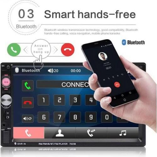 7023B Car MP5 player 2 din 7" bluetooth Touch Screen Digital Display MP5 HD Player USB SD 2din Autoradio Rear View Camer