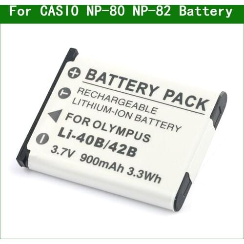 NP-80 NP-82 Digital Camera Battery for CASIO QV-R70 QV-R80 QV-R100 QV-R300 EX-Z330 EX-Z335 EX-S8 EX-ZS5 EX-ZS6 EX-ZS100 EX-ZS160