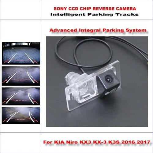 Car Backup Rear Reverse Camera For KIA Niro KX3/KX-3/K3S 2016 2017 HD Intelligent Parking Tracks CAM