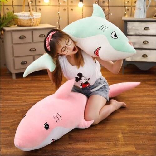 Large shark doll children plush toy girl sleep pillow kids stuffed toy birthday gift