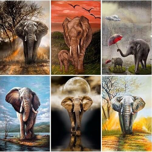 DIY Elephant 5D Diamond Painting Full Square/Round Drill Animal Diamont Embroidery Cross Stitch Resin Mosaic Home Decor Art Gift