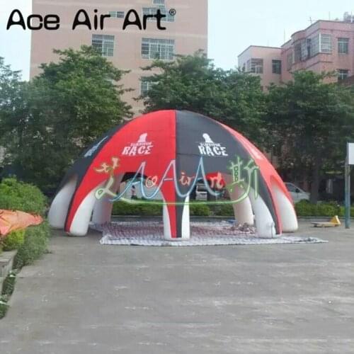 Giant 10m diameter gaint inflatable spider tent party gathering station dome marquee with half canopy for Sale