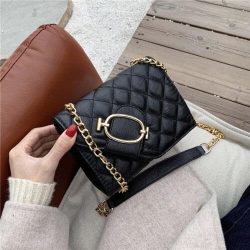 Chain small shoulder bag for lady 2020 new Korean version solid color flat bag ins crossbody bags