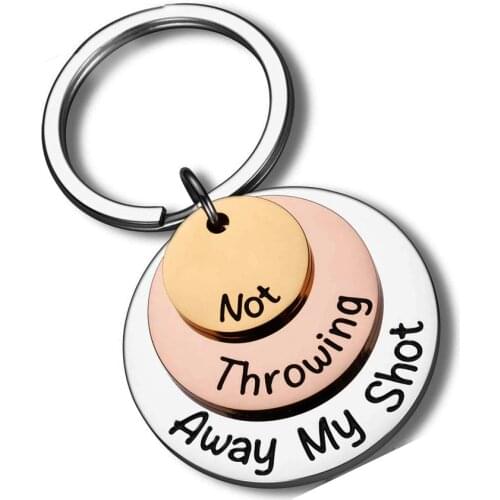 Metal Harong-Hamilton Music Show Keychains Women Jewelry Not Throwing Away My Shot Keychain Pendant Best Friends Musical Gifts