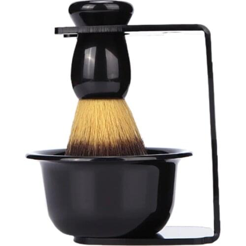 Shaving Brush, Stand and Bowl Set, Acrylic Razor Brush Holder Shaving Soap Bowl Mug for Men Beard Remover