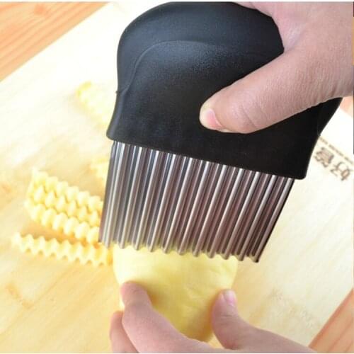 Stainless steel potato slicer Cut Vegetable Fruit Tool Wave Knife Accessorie French Fries Cutter Serrated Blade Easy Slicing
