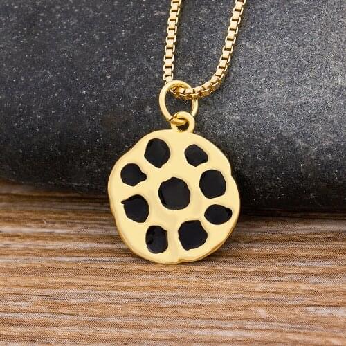 New Fashion Geometric Necklace Pendant Crystal Cubic Zirconia Women Gold Color Charm Choker Jewelry For Friend Birthday Gift