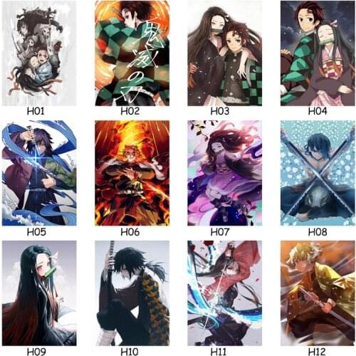 Anime Demon Slayer: Kimetsu no Yaiba Poster Delicate Manga Comic Figures Tanjirou Nezuko Wall Art Painting Home Decor 20x30cm