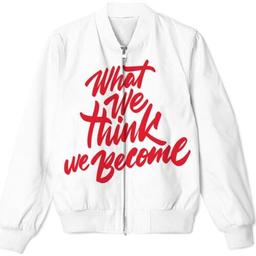 REAL American SIZE What we think - We become. Positive Affirmation 3D Sublimation print Zipper Up Jacket plus size 4XL 5XL 6XL