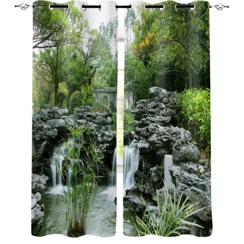 Garden Stones Bamboo Forest Curtains For Living Room Modern Window Curtains For Bedroom Curtains Drapes Blinds