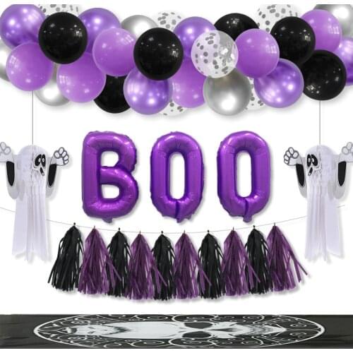 Happy Halloween Paper Party BOO Balloon Pendant Spider Paper Decoration Tassel Lantern Toy Pumpkin Halloween Decoration Toy