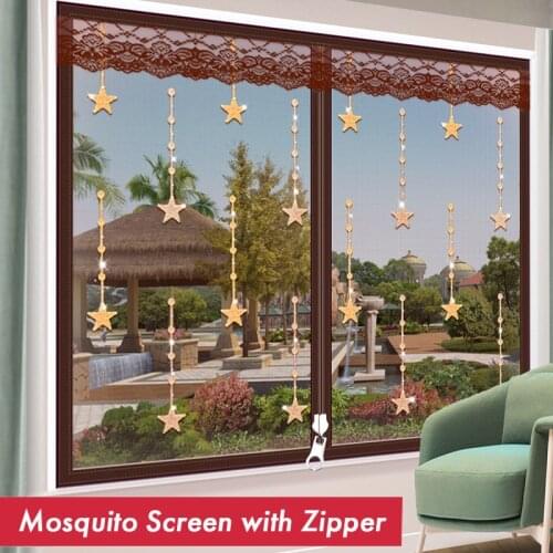 Door window yarn Anti-mosquito screens custom window screen mesh curtain mosquito curtain of zipper Dust, insect nets