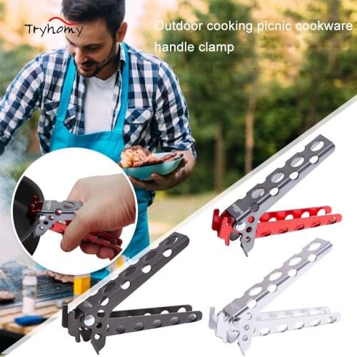 Outdoor Cooking Picnic Cookware Handle Clamp Portable Frying Pan Tongs Camping High-quality Anti-scalding Pot and Bowl Clamp New