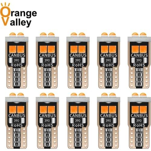 10PCS T10 Led W5W Led Bulbs 168 194 3030 SMD 6 LED Dome Reading Lamp License Plate Light Car Interior Lights Auto